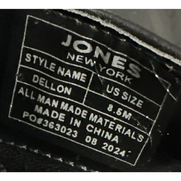 Jones New York Black Rhinestones Wedge Heel Dellon Zip Dress Ankle Booties 8.5M - Picture 7 of 7